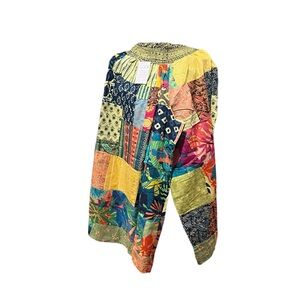 #62 NWT 💯 cotton patchwork wide leg pant